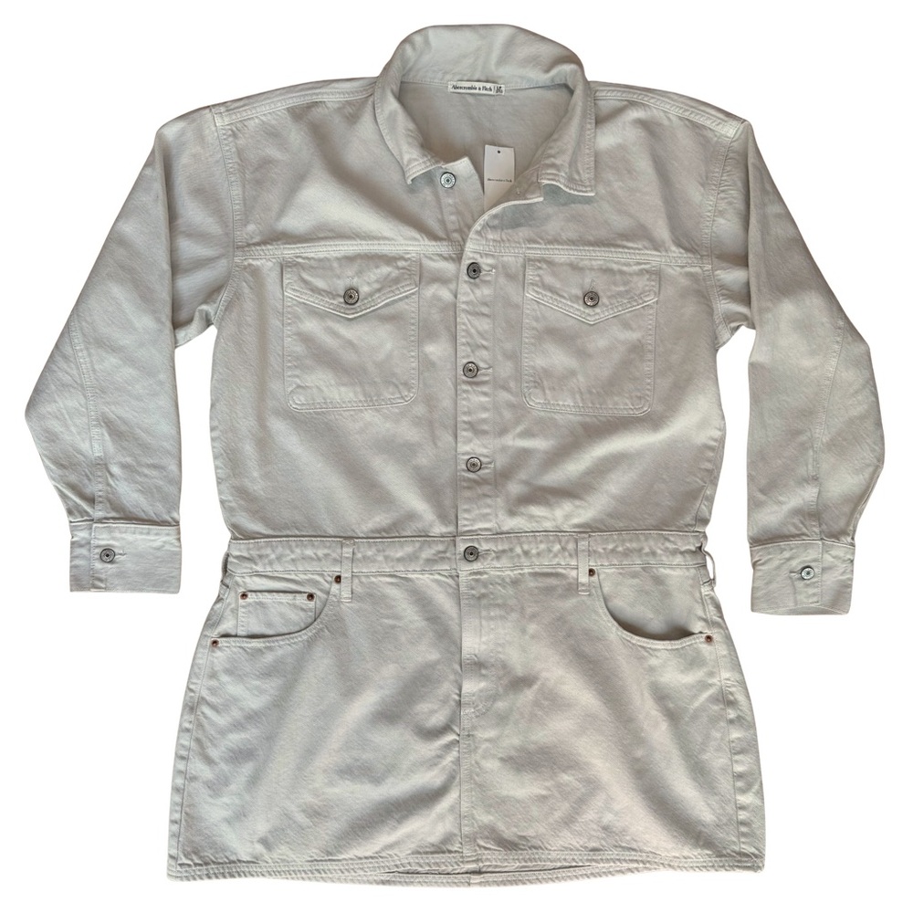 NWT Abercrombie & Fitch Denim Light Gray Shirt Dress